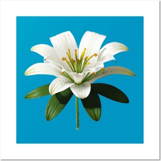 Lovely White Lotus Flower Posters and Art